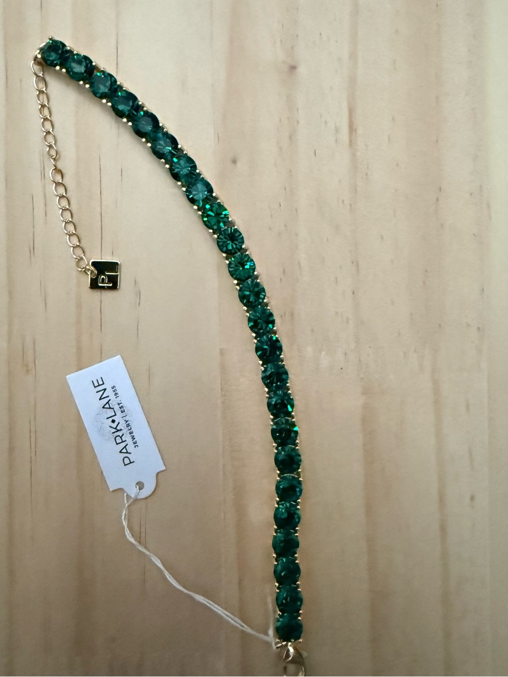Park Lane Green Impression Bracelet in Gold Tone